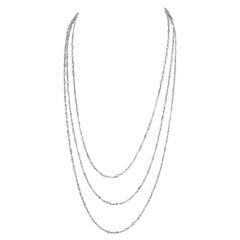 Platinum 29.50cttw Marquise Cut Diamond By The Yard 70 inches Necklace