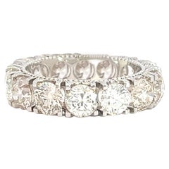 Seltener 14k Weißgold Eternity-Ring im alteuropäischen Stil mit 5,64 Karat Diamanten