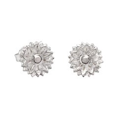 Boucles d'oreilles tournesol "Fleur" en or blanc 18ct