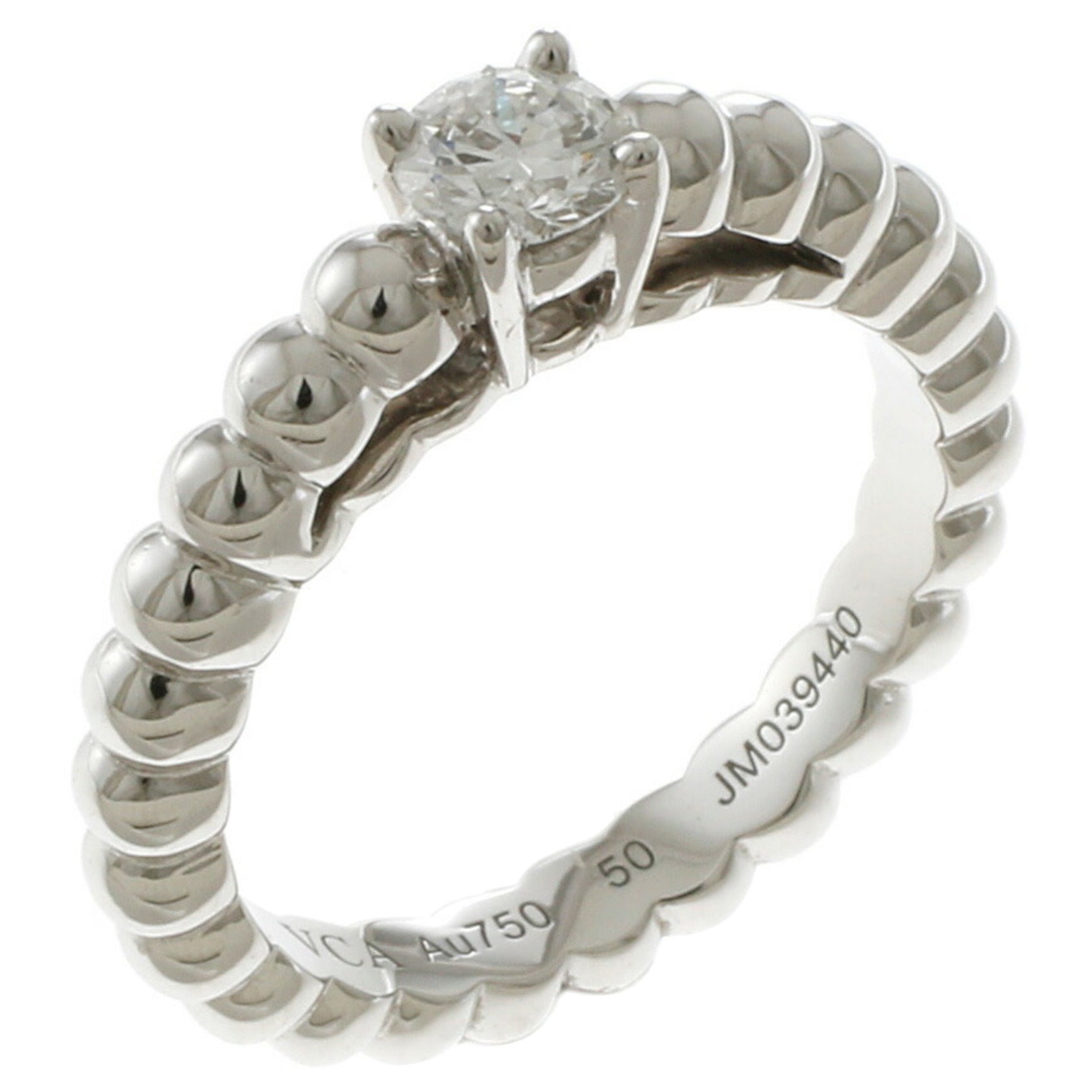 Van Cleef & Arpels Perle Diamond Ring in 18K White Gold