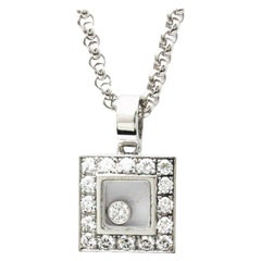 Chopard Diamond Pendant Necklace in 18K White Gold