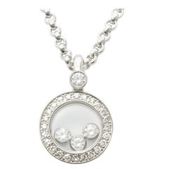Chopard Happy Diamonds Necklace in 18K White Gold