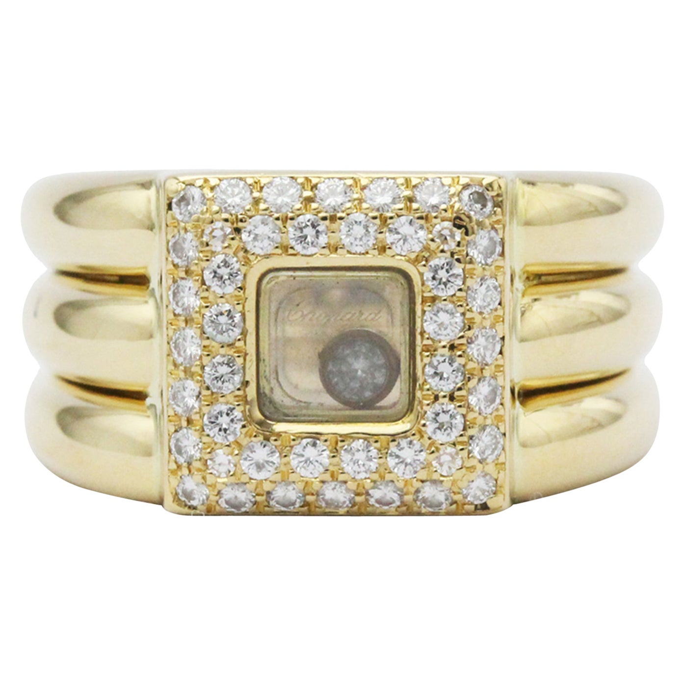 Chopard Fashion Diamond Band Ring in 18K Yellow Gold For Sale