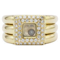 Chopard Fashion Bague jonc en or jaune 18 carats et diamants