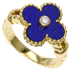 Van Cleef & Arpels Lapis Lazuli Diamond Ring in 18K Yellow Gold