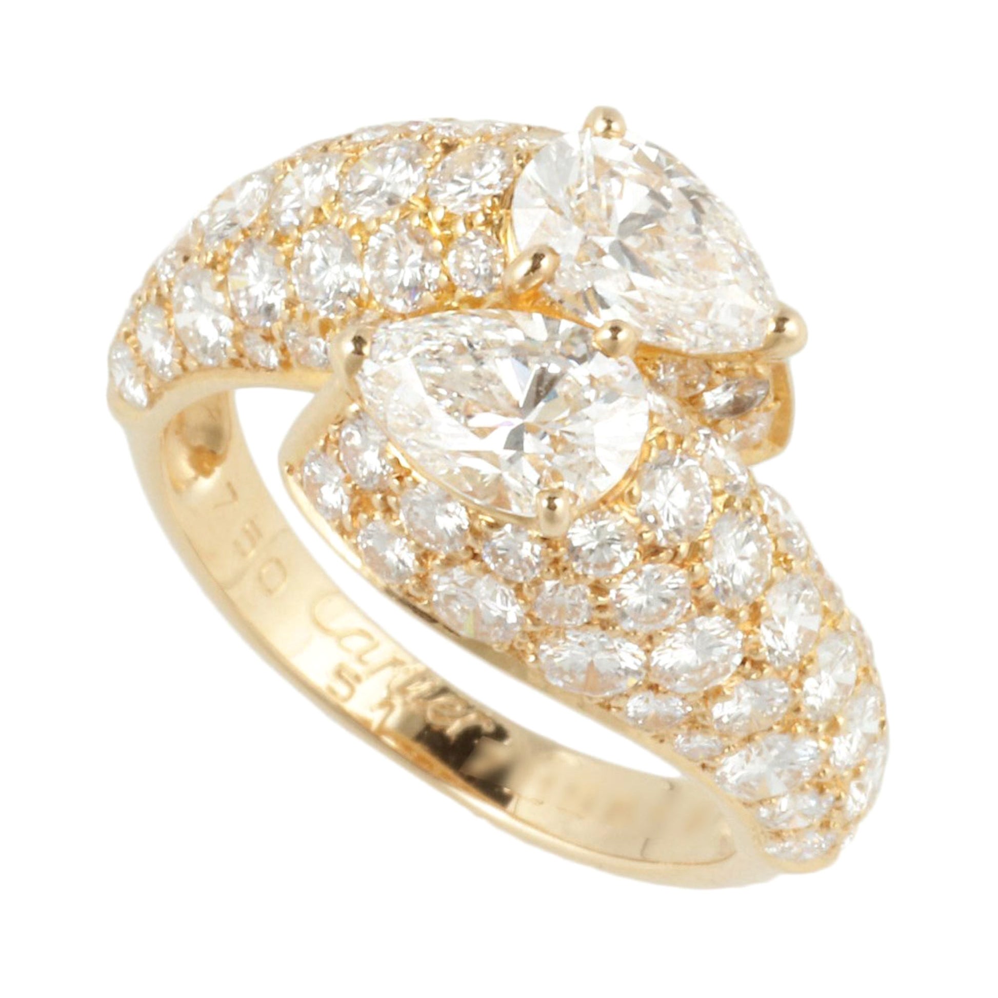 Cartier Diamond Ring in 18K Yellow Gold For Sale