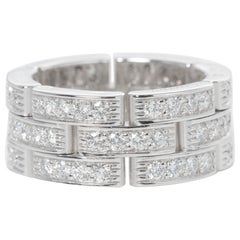 Cartier Maillon Panthère bague à 3 rangées de diamants en or blanc 18 carats