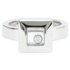 Chopard Happy Square Diamond Ring in 18K White Gold