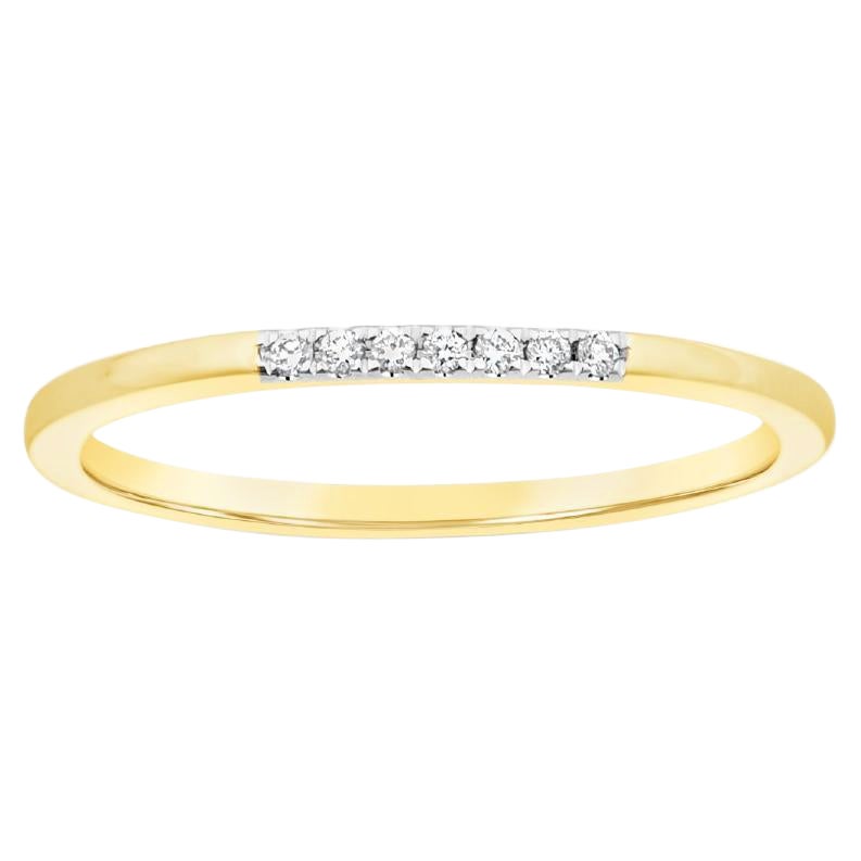 14 Karat Gelbgold Diamant-Pavé-Ring mit Diamant