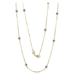 Suzy Levian 14K Yellow Gold 1.50 CTTW Tanzanite Station Necklace