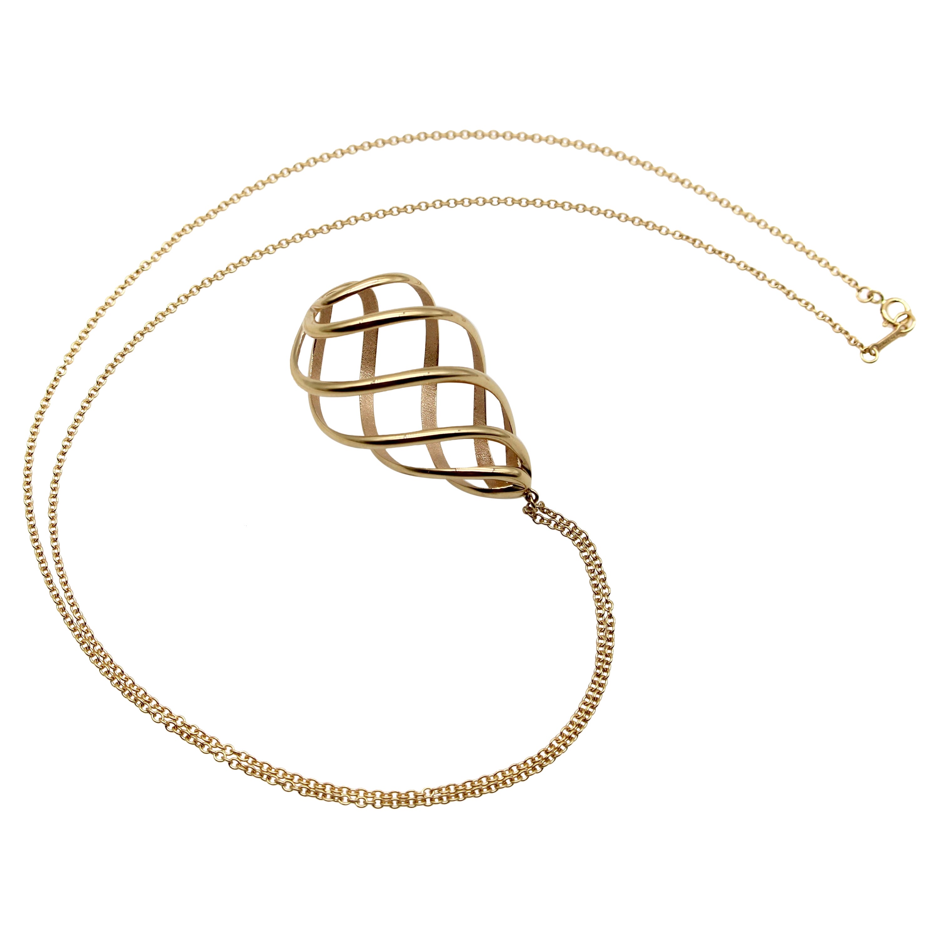 Paloma Picasso für Tiffany & Co. 18 Karat Gold Venezia Spiral-Anhänger-Halskette mit Anhänger 