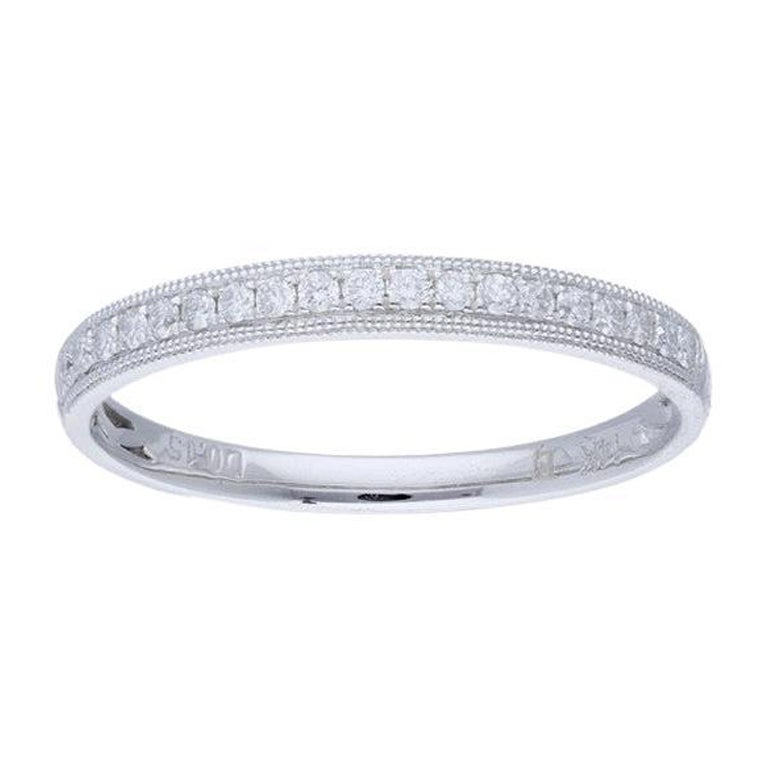 0.25 Ct Diamonds in 14K White Gold 1981 Classic collection Wedding Band Ring For Sale