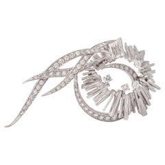 Diamond White Gold 18K Brooch 1960S