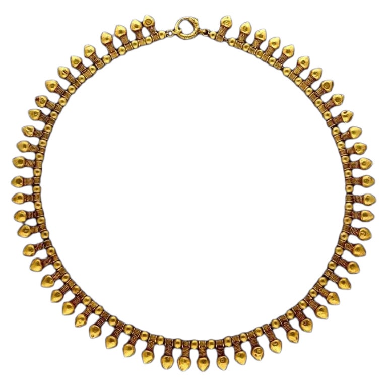 Wiese 18ct Yellow Gold fringe-style Archaeological Revivalist Style Circa 1890 For Sale