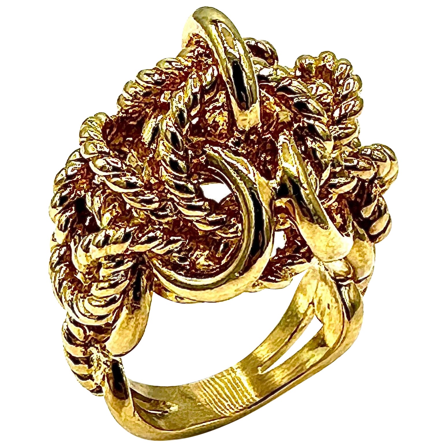 Tiffany & Co. Bague à maillons en chaîne bombée en or jaune 18 carats