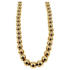 Tiffany & Co. 14K Yellow Gold 8.20MM Ball Bead Necklace 