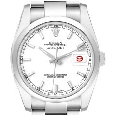Rolex Datejust Weißes Oyster-Armband aus Stahl für Herren 116200 mit Zifferblatt