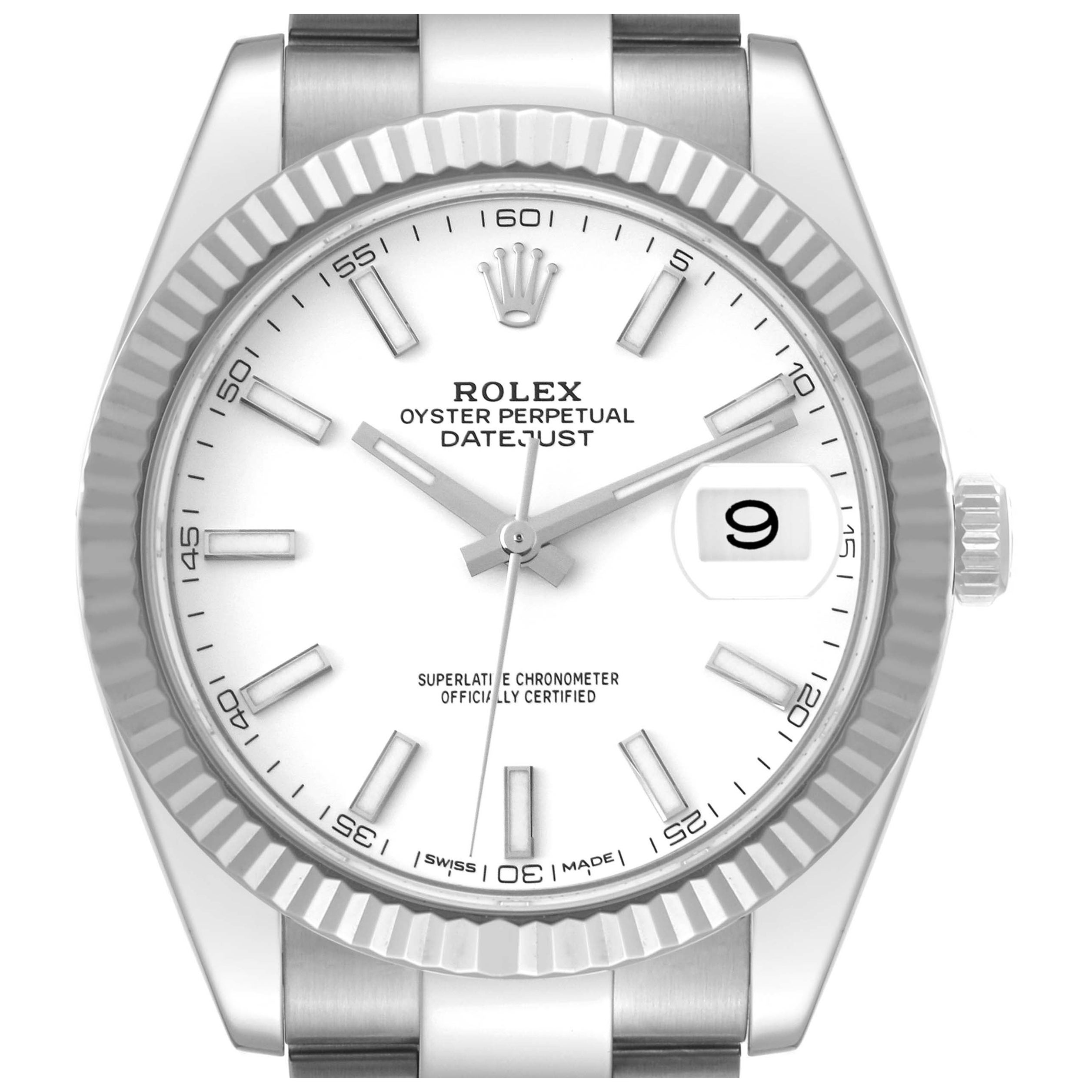 Rolex Datejust 41 Steel White Dial Oyster Bracelet Mens Watch 126334 Box Card