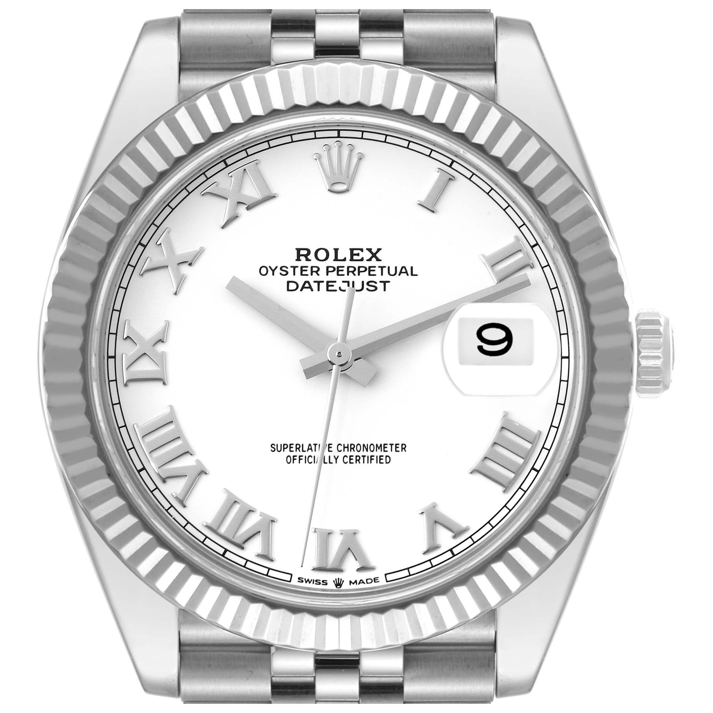 Rolex Datejust 41 White Dial Steel Mens Watch 126334 Box Card