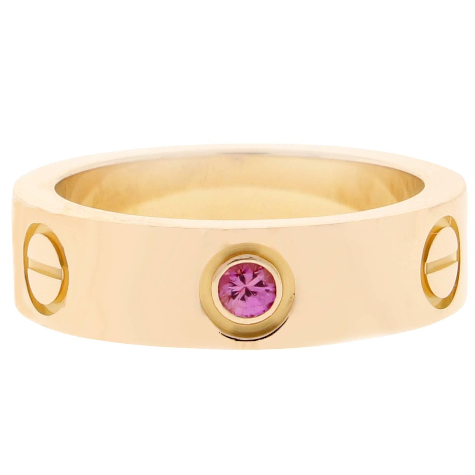 Cartier Pink Sapphire Gold LOVE Ring
