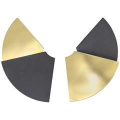 Jar Gold-Tone Aluminum Limited Edition Fan Earrings