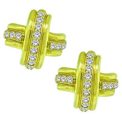 Vintage Tiffany & Co 0.90ct Diamond Gold Earrings
