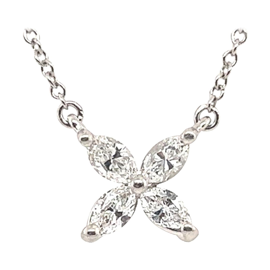 Tiffany & Co Victoria 0.46 Carat Platinum and Natural Marquise Diamond Pendant For Sale