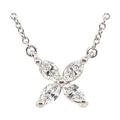 Tiffany & Co Victoria 0.46 Carat Platinum and Natural Marquise Diamond Pendant