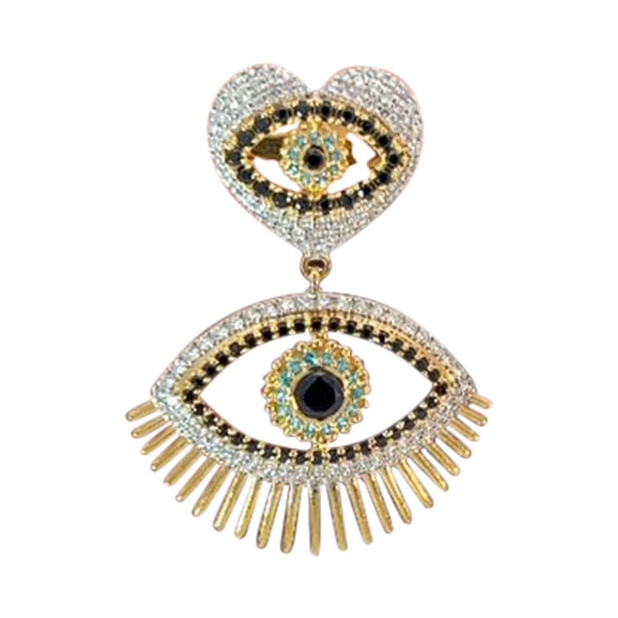 Adorna Lux - Enchanting evil eye earrings For Sale
