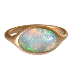Dalben Oval Australian Lighting Ridge Opal Rose Gold Ring