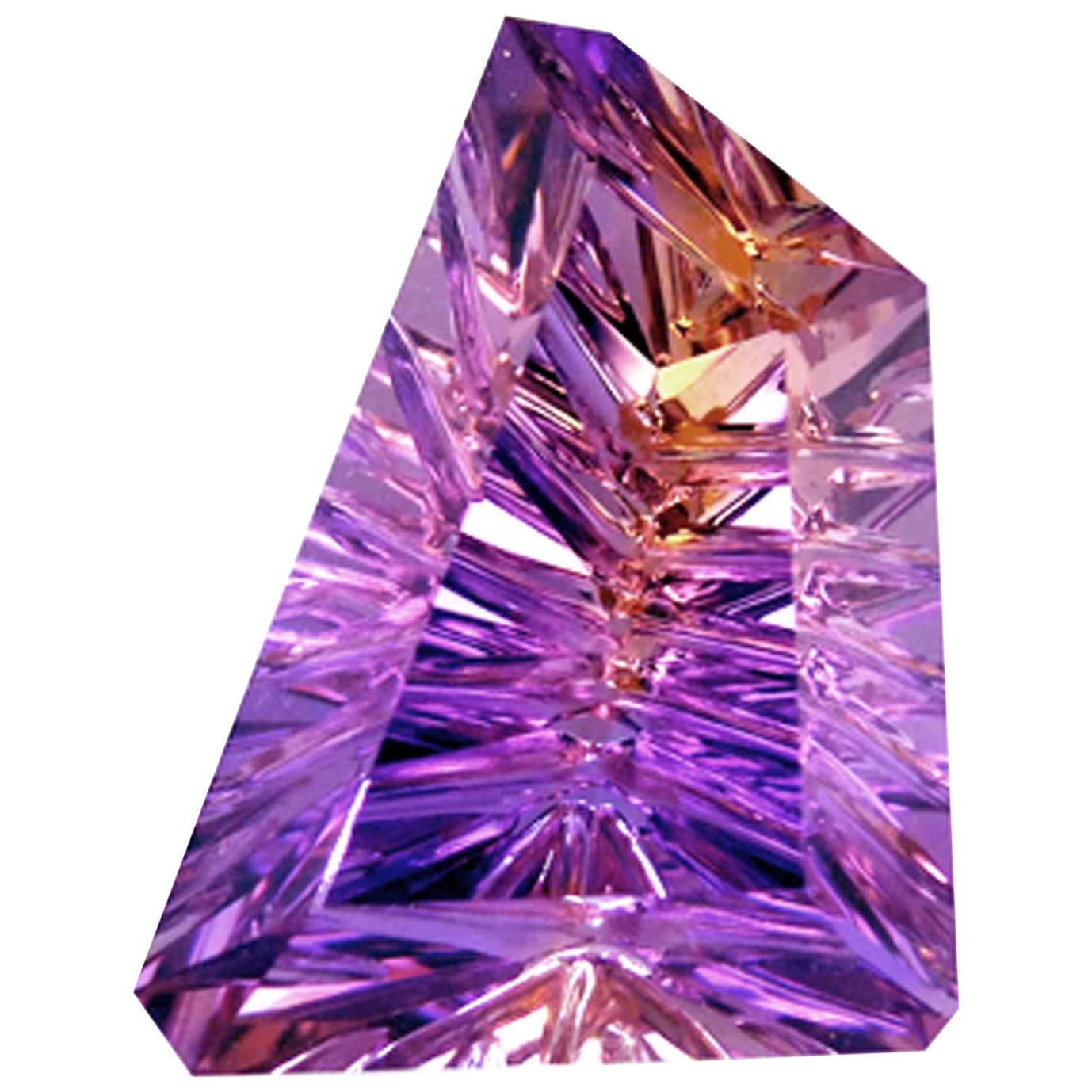 31.00ct Hand Grooved/Faceted Freeform Amethyst - Natural Color/Pattern! For Sale