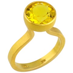 PHILIPPE SPENCER 3.25 kt. Statement-Ring aus 22K und 20K Gold mit Zitronenfarbenem Citrin in Zitronenfarbe