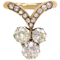 Antique Old Mine Cut Diamond Gold Ring