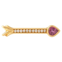 Ruby Diamond Yellow Gold 18K Brooch