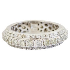 FLASH SALE Anneau d'éternité en or blanc 14 carats avec diamant naturel de 2,60 carats
