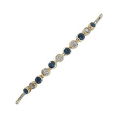Antique Art Deco Sapphire Diamond Straight Line Bracelet
