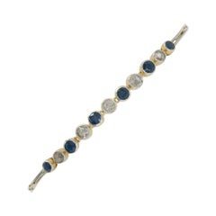 Art Deco Sapphire Diamond Straight Line Bracelet