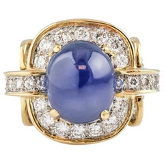 Vintage Tiffany & Co. Donald Claflin Sapphire Diamond 18k Gold Platinum Ring