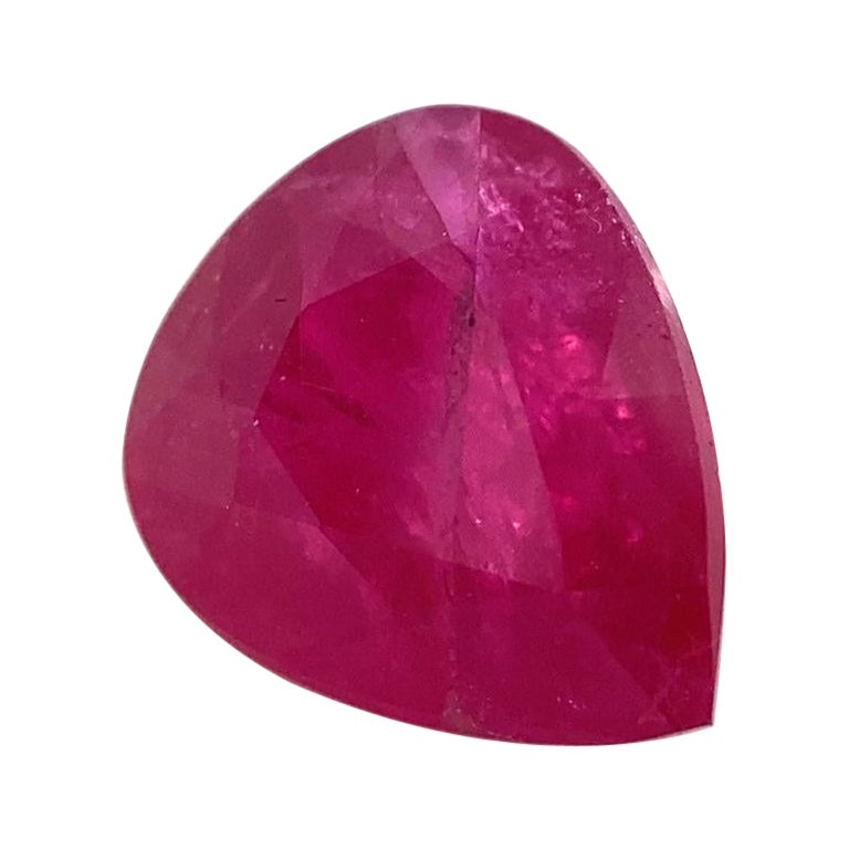 1.07ct Pear Red Ruby Unheated For Sale