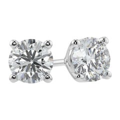 0.75 Ct Natural  Diamond I1 Clarity Round Shape Solitaire 4 Prong Studs