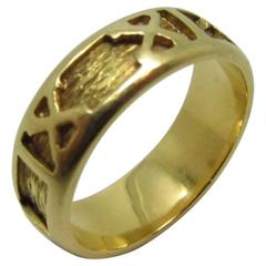 Gold Roman Numerals Men's Ring 6