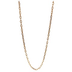 Retro Signed 3.5mm Fancy Cable Link Chain Necklace 14k Rose Gold