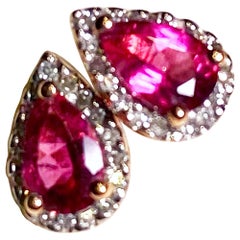 0.60 carat Tourmaline and Diamonds Earrings