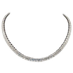 Emilio Jewelry GIA Certified 55.00 Carat Emerald Cut Diamond Necklace