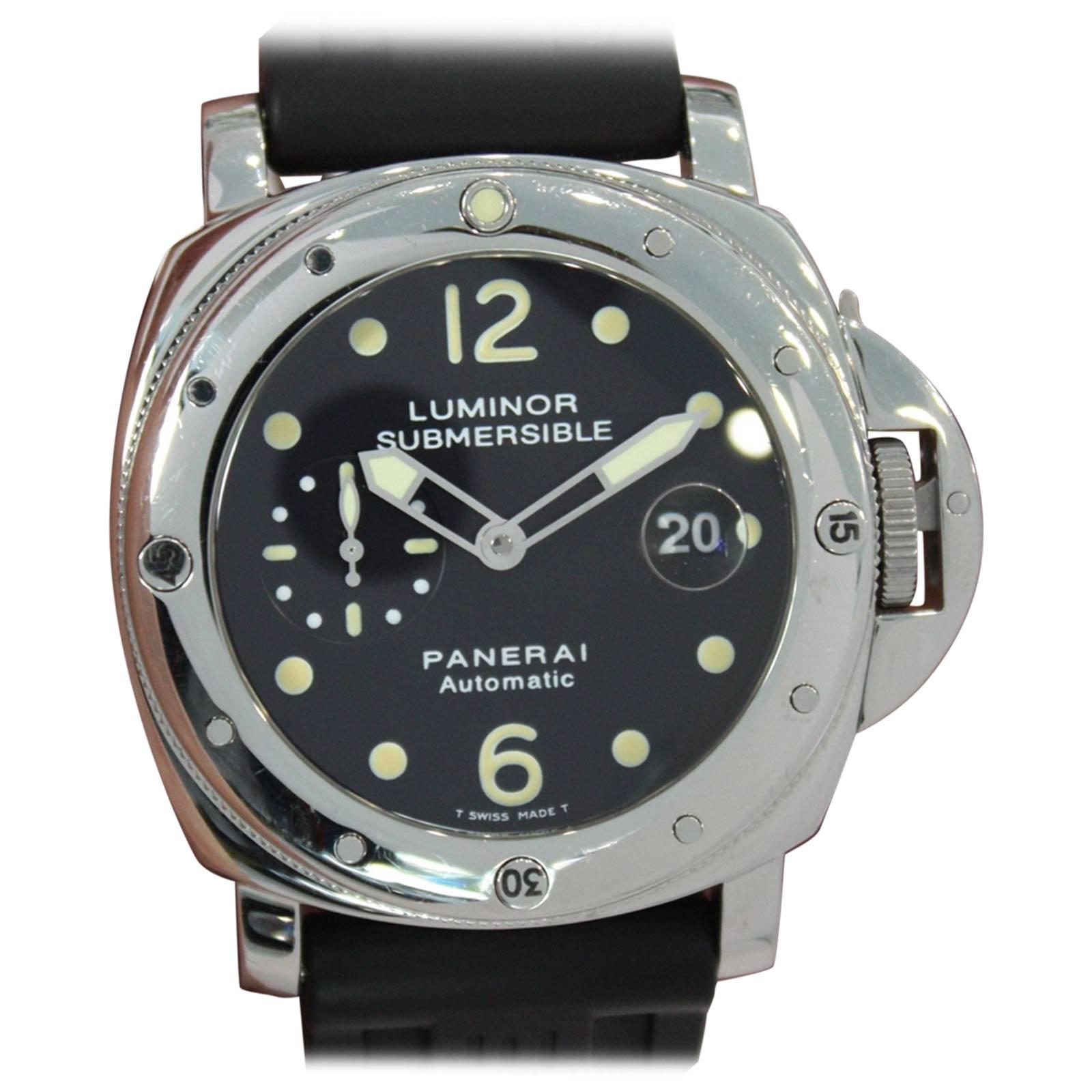 Panerai Stainless Steel Luminor Submersible Automatic Wristwatch Ref PAM00024