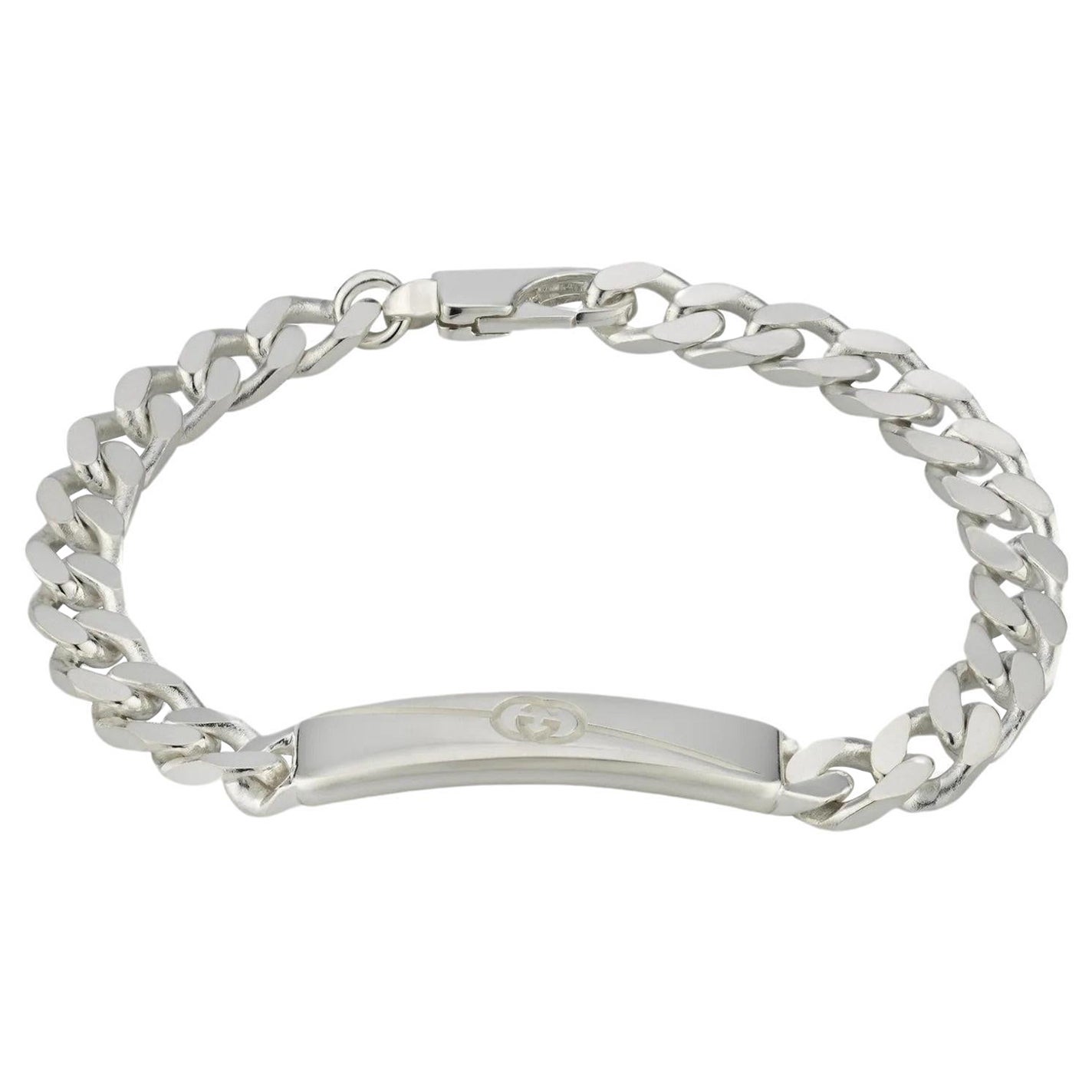 Gucci Tag Silver Chunky Bracelet YBA774054001 For Sale