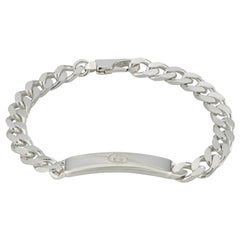 Used Gucci Tag Silver Chunky Bracelet YBA774054001