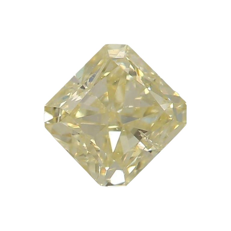 0.41 Carat Fancy Yellow Radiant shaped diamond I1 Clarity GIA Certified For Sale