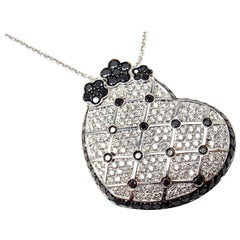 Pasquale Bruni Lulu Sapphire Diamond Gold Large Heart Pendant Necklace