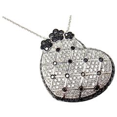 Pasquale Bruni Lulu Sapphire Diamond Gold Large Heart Pendant Necklace 10